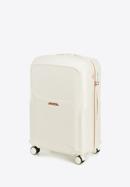 Polycarbonate large cabin case with a rose gold zipper, cream, 56-3P-133-10, Photo 4