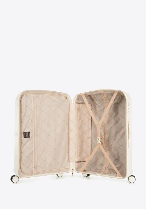 Polycarbonate large cabin case with a rose gold zipper, cream, 56-3P-133-77, Photo 5