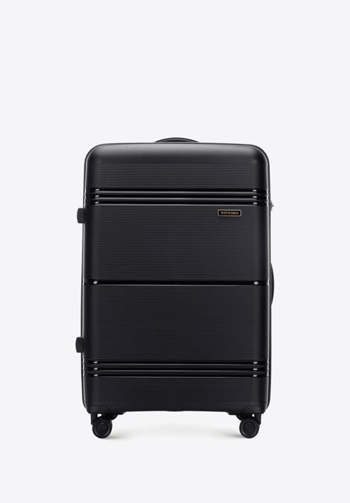 DuÅ¼a walizka z polipropylenu jednokolorowa, czarny, 56-3T-143-80, ZdjÄ™cie 1