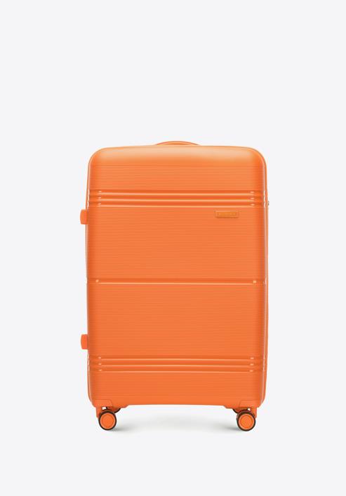 Duża walizka z polipropylenu jednokolorowa, pomarańczowy, 56-3T-143-90, Zdjęcie 1