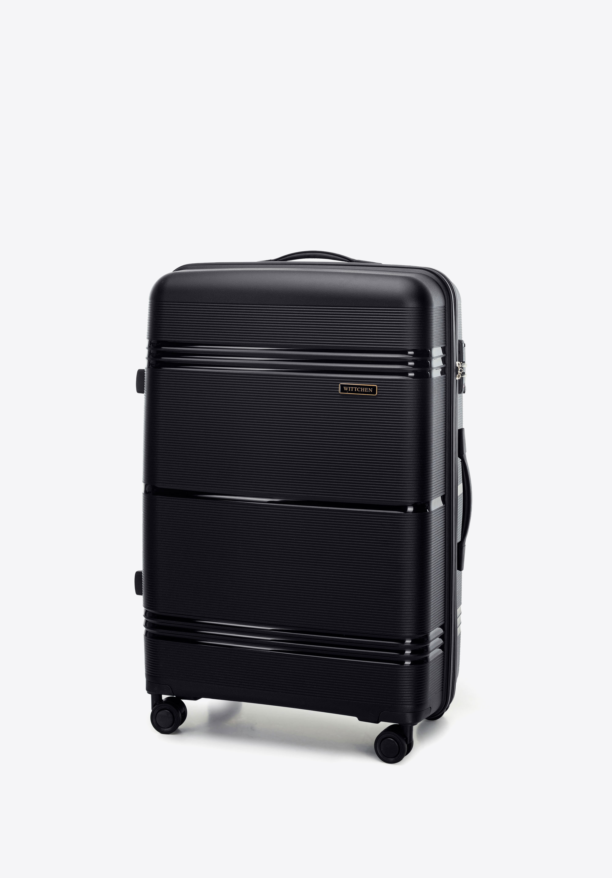Large polypropylene suitcase, black, 56-3T-143-10, Photo 1
