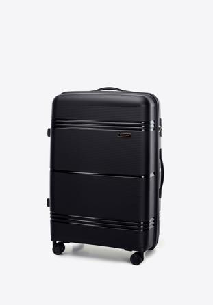 DuÅ¼a walizka z polipropylenu jednokolorowa, czarny, 56-3T-143-10, ZdjÄ™cie 1