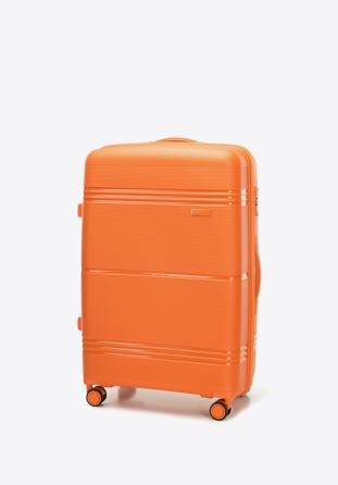 Duża walizka z polipropylenu jednokolorowa, pomarańczowy, 56-3T-143-55, Zdjęcie 1