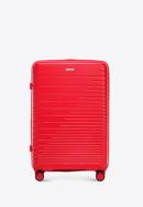 Duża walizka z polipropylenu z błyszczącymi paskami, czerwony, 56-3T-163-10, Zdjęcie 1