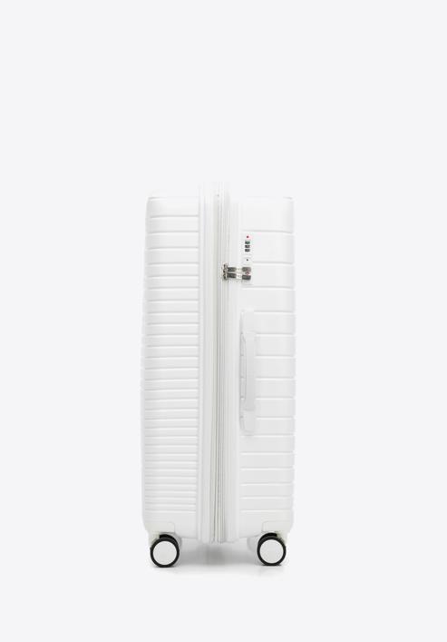 Large suitcase with glistening straps, off white, 56-3T-163-89, Photo 2