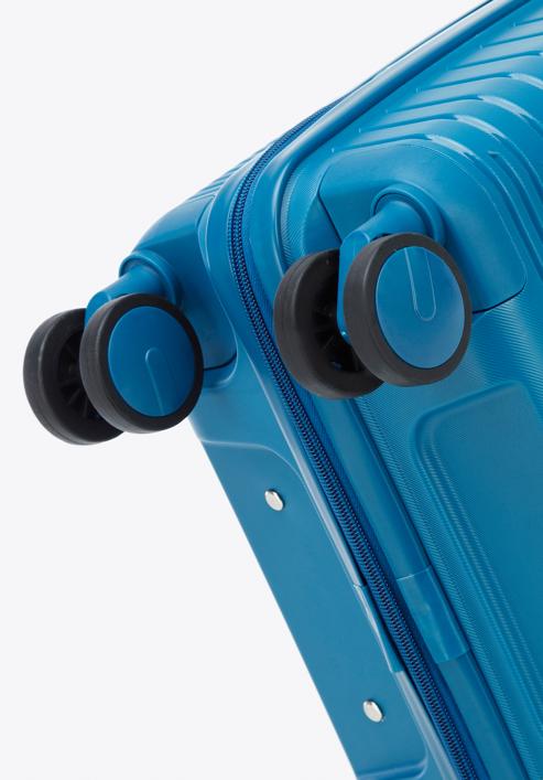 Medium-sized suitcase with glistening straps, blue, 56-3T-162-10, Photo 6