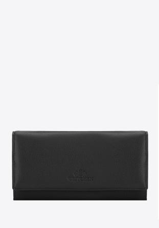 Duży skórzany portfel damski czarny