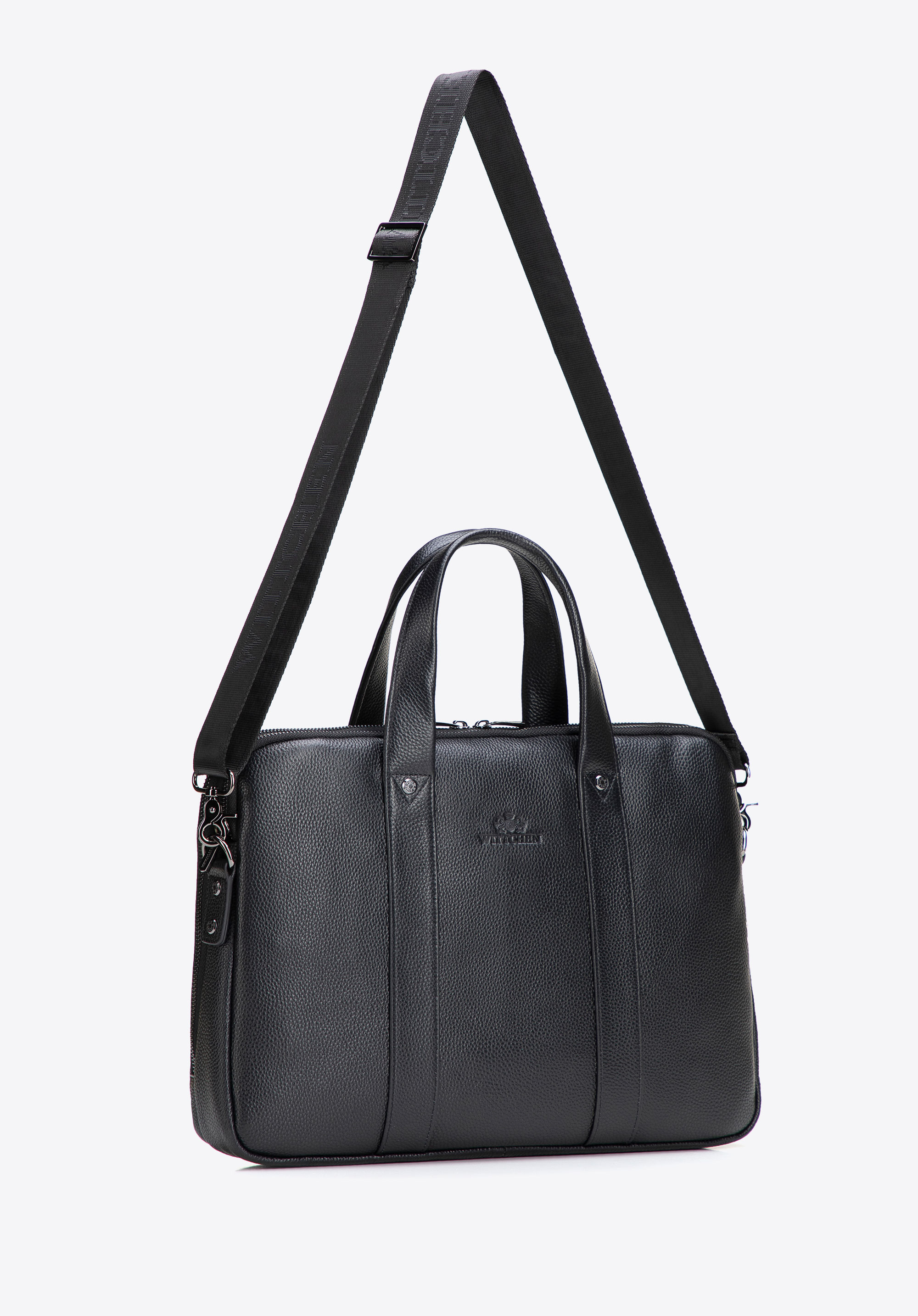 15” Leather laptop bag with two compartments, black, 29-3U-300-1, Photo 1