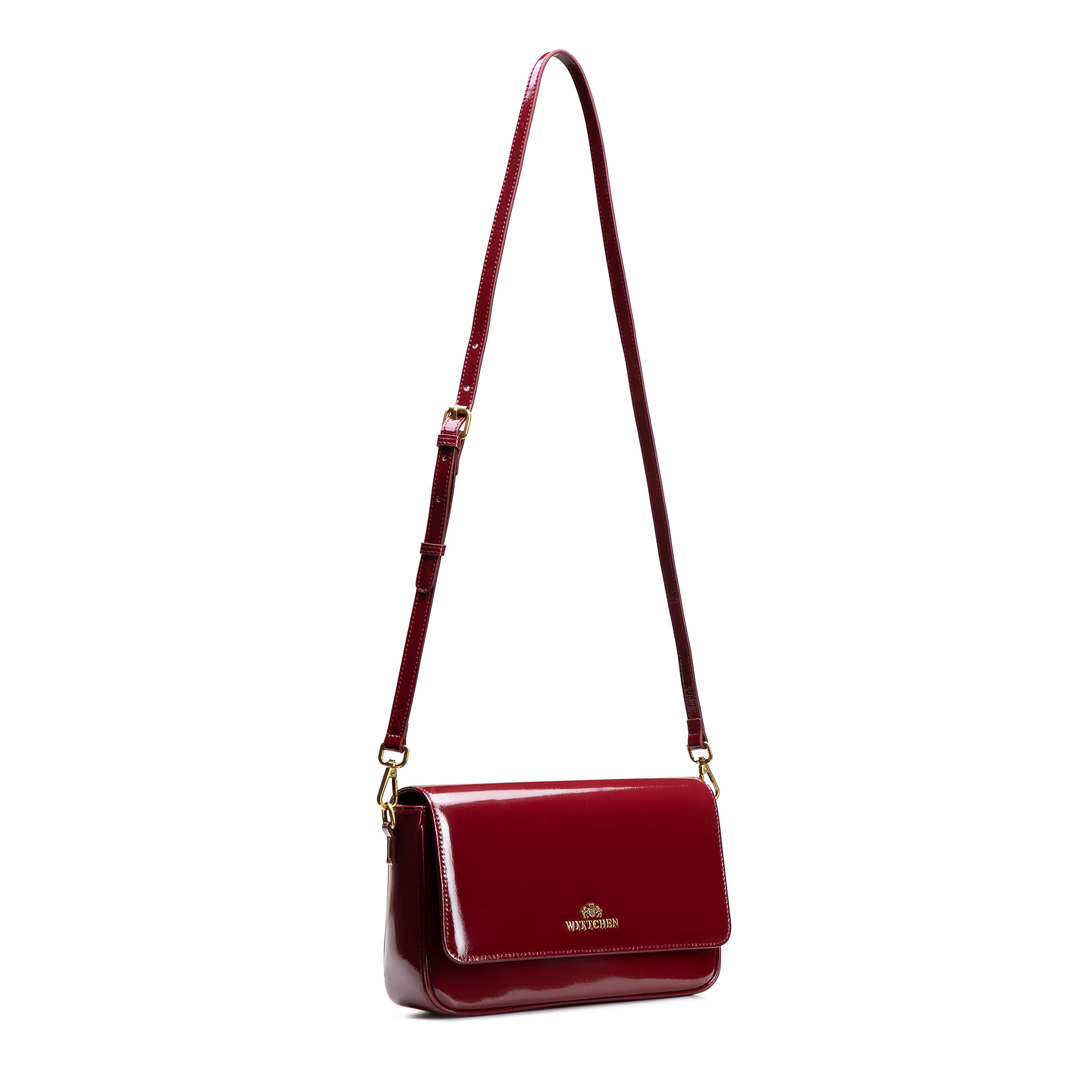 Bordová dámska crossbody kabelka Wittchen s ozdobnými cvokmi, Vyberte variant bordová