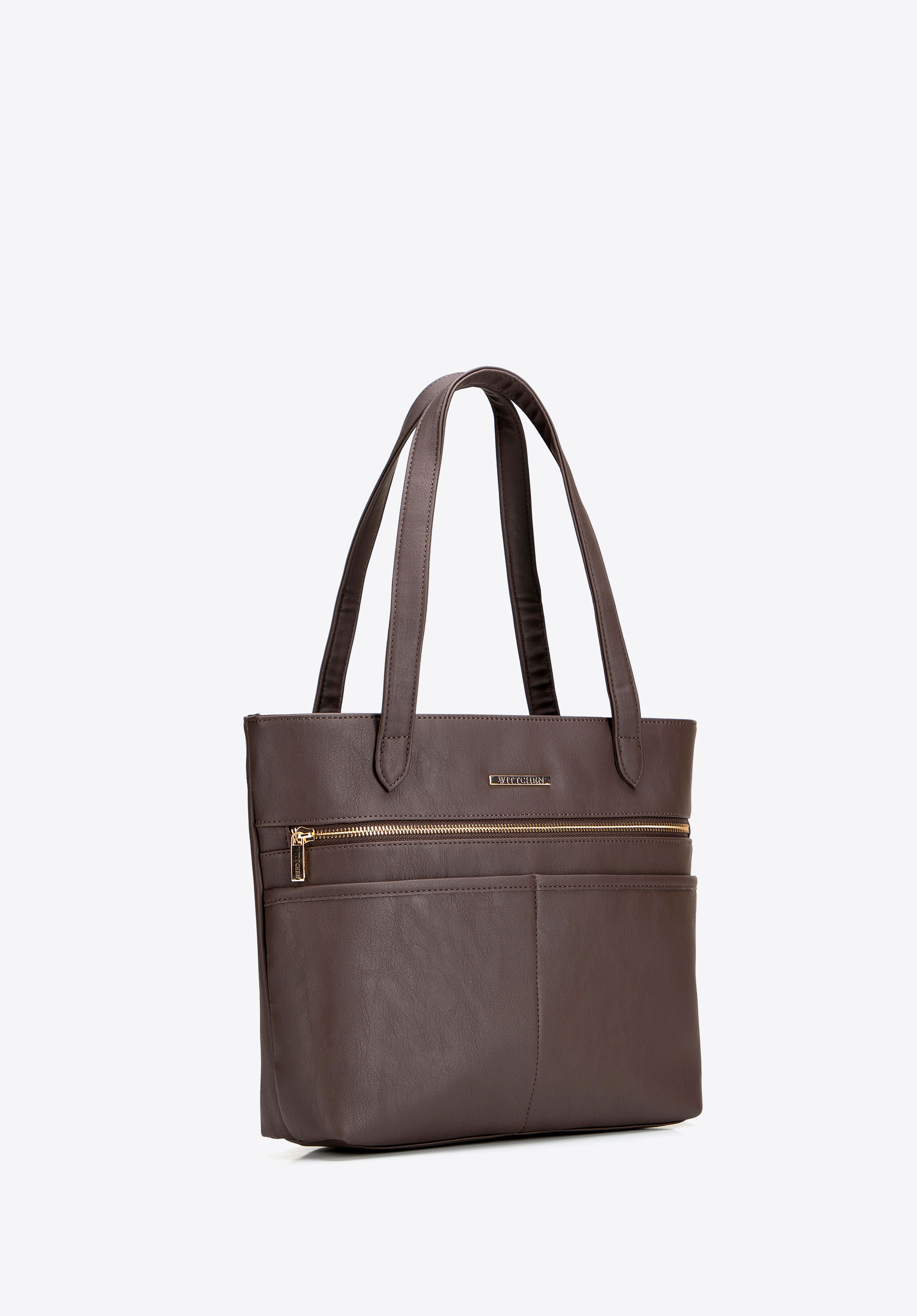 Elegancka damska shopperka miejska, brązowy, 102-4Y-012-4, Zdjęcie 1