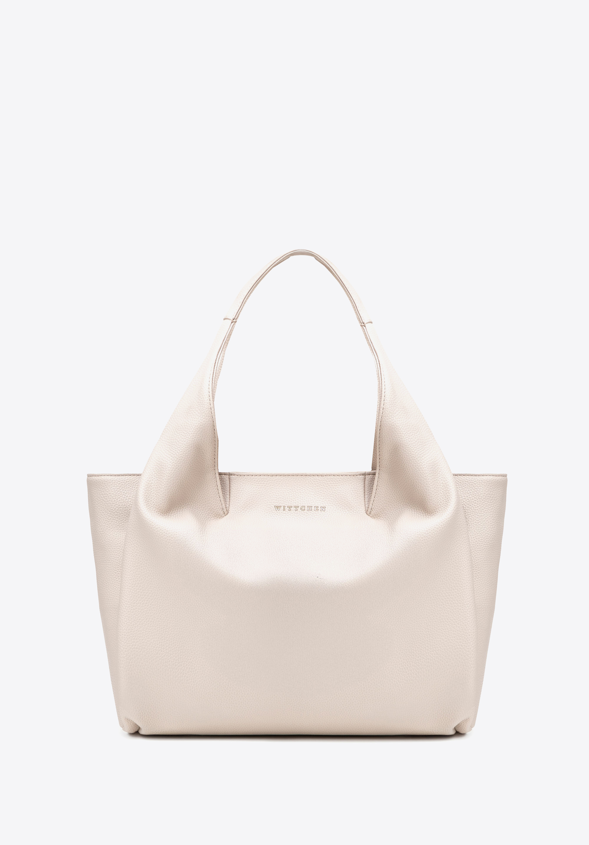 Elegancka damska shopperka z imitacji skóry, kremowy, 102-4Y-412-0, Zdjęcie 1