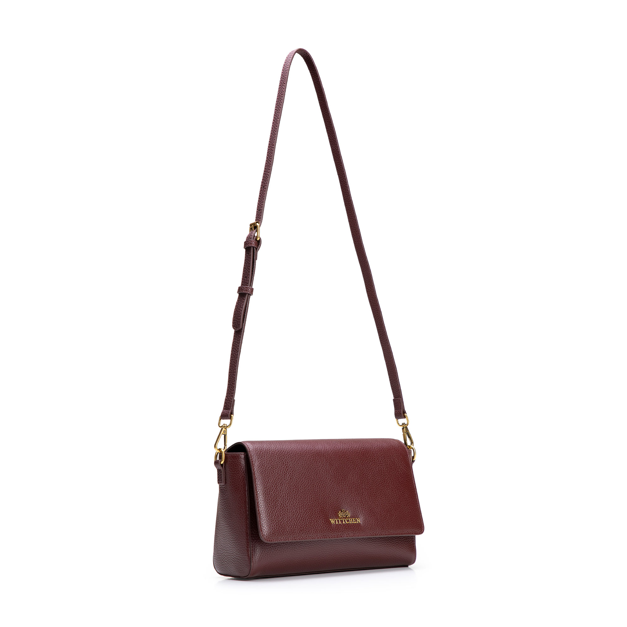 Bordová dámska crossbody kabelka Wittchen z prírodnej kože, Vyberte variant bordová