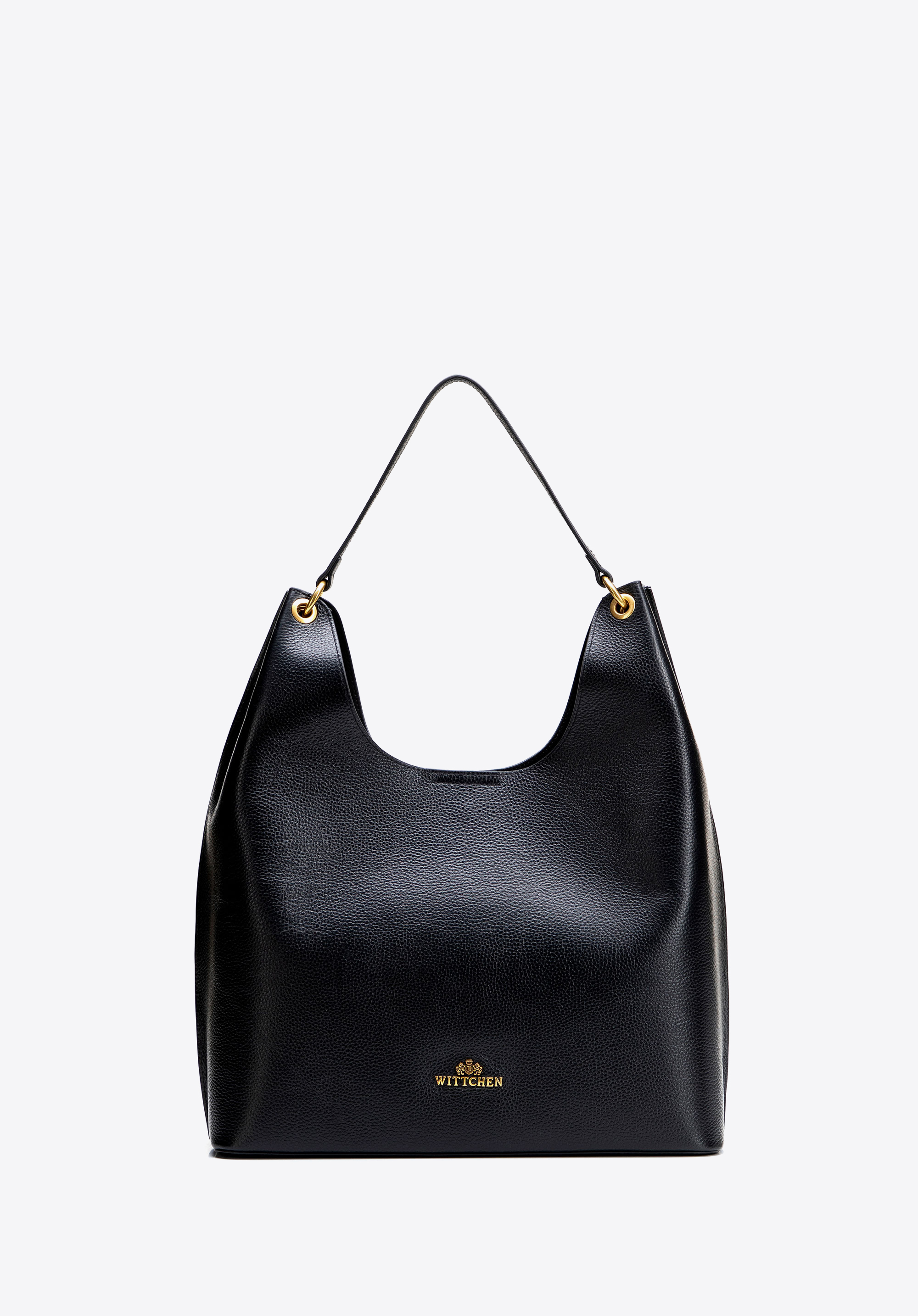 Elegancka shopperka ze skóry naturalnej, czarny, 101-4E-212-1, Zdjęcie 1