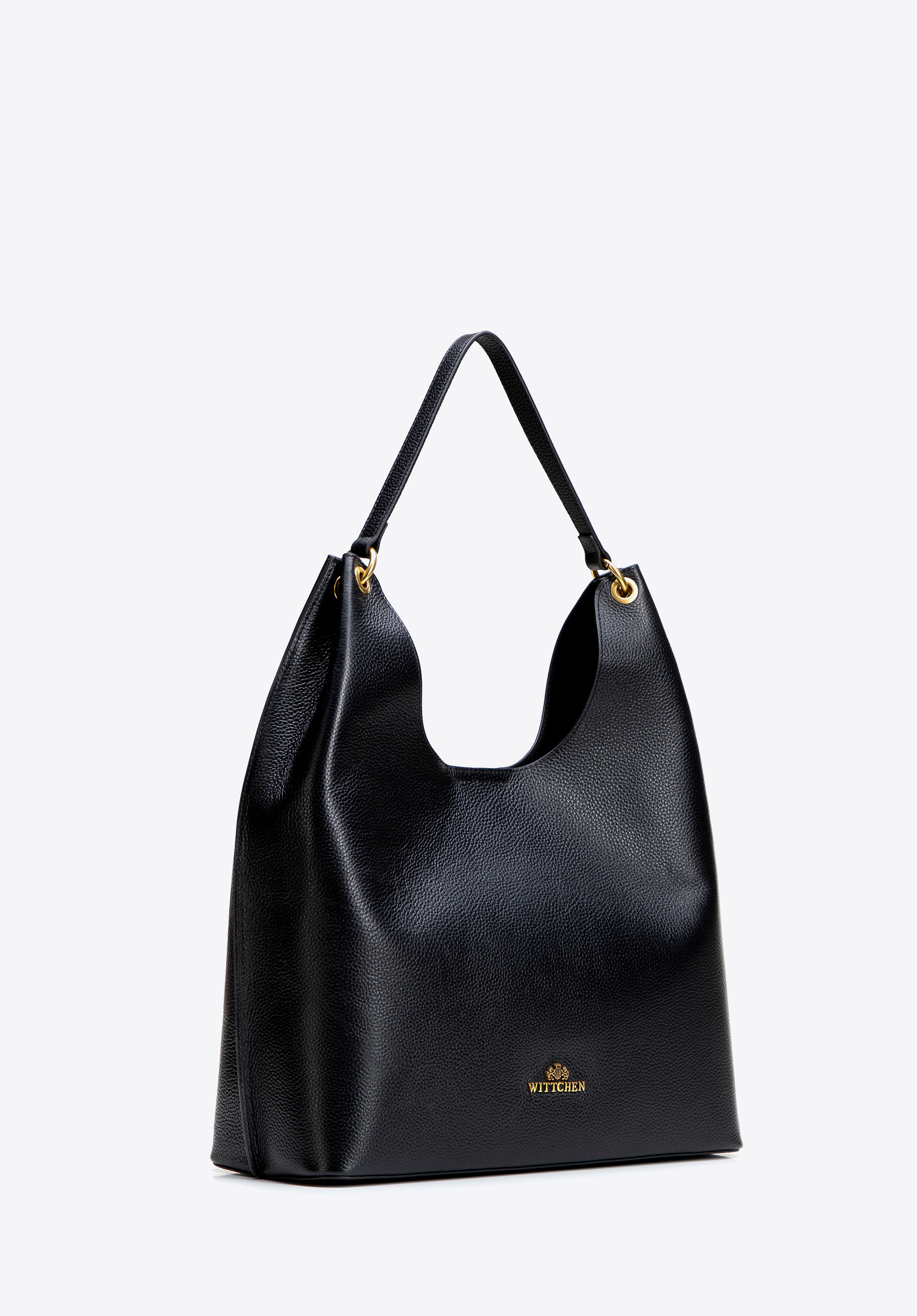 Elegancka shopperka ze skóry naturalnej, czarny, 101-4E-212-1, Zdjęcie 1