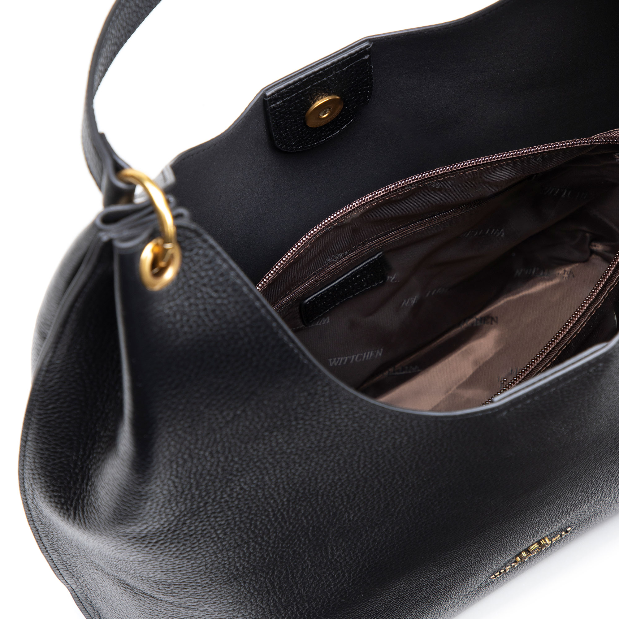 Dámska shopper kabelka z prírodnej kože čierna 101-4E-212-1, Vyberte variant čierna