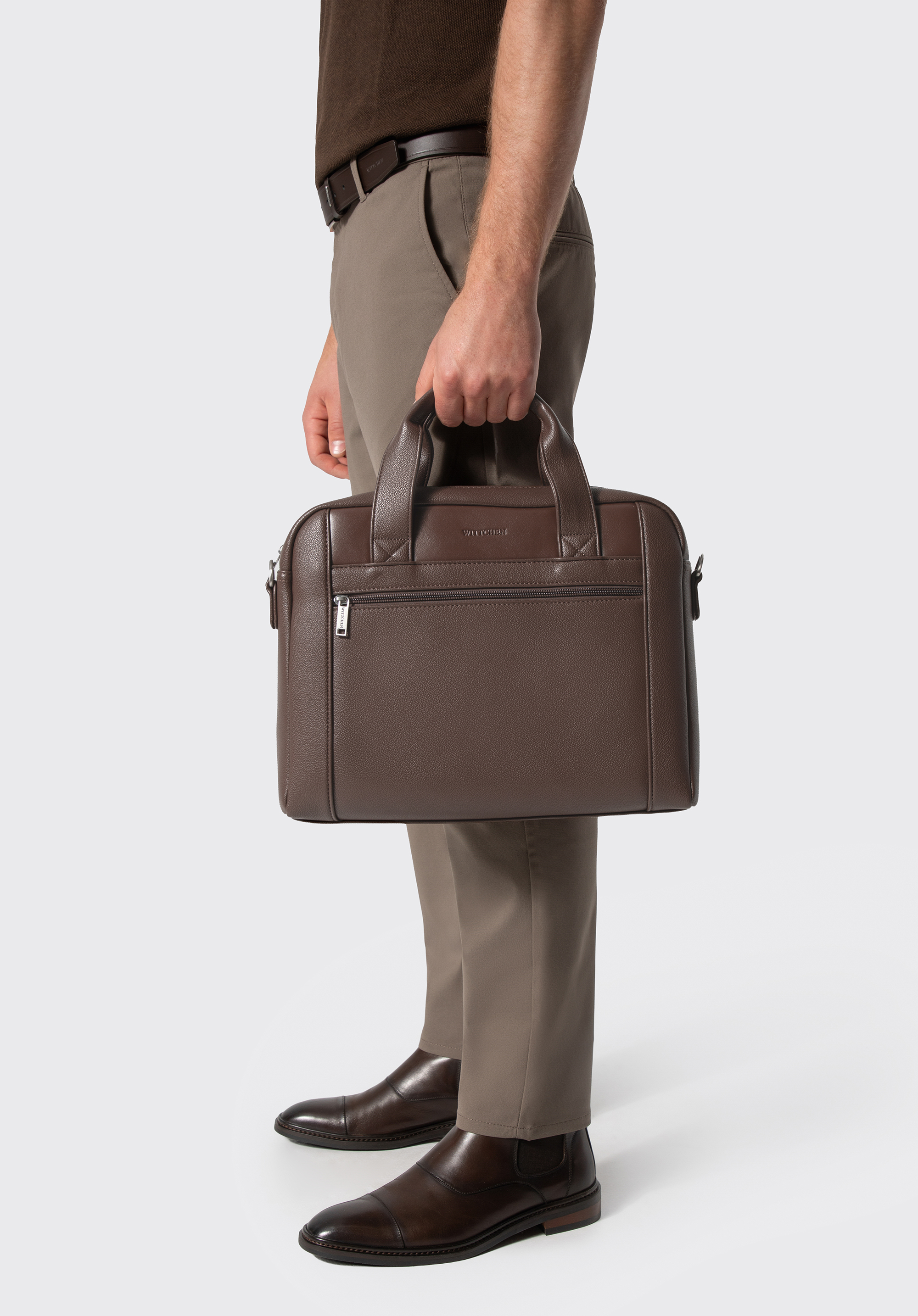 Elegancka torba na laptopa 15,6”, brązowy, 102-3P-917-4, Zdjęcie 1