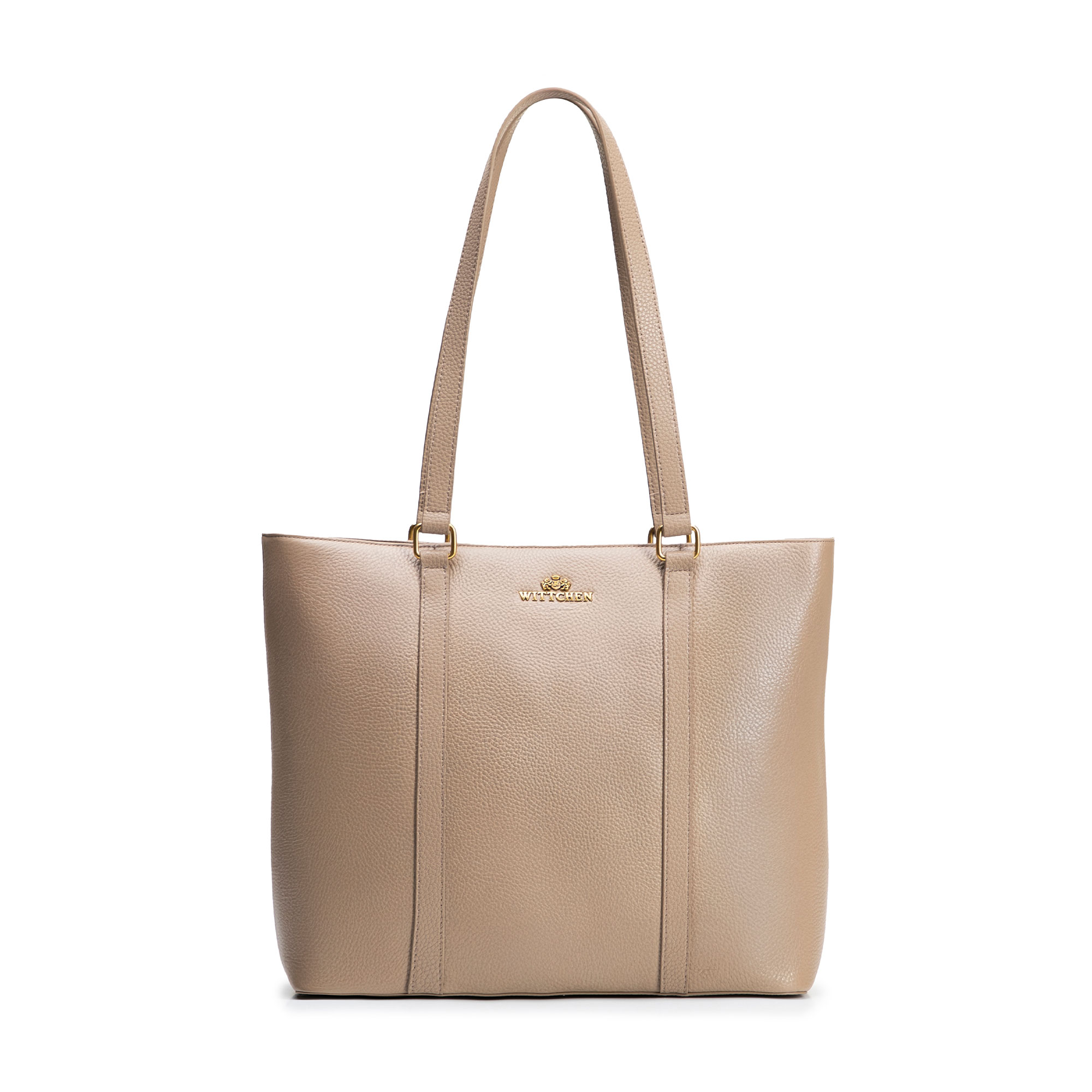 Dámska shopper kabelka z prírodnej kože béžová 102-4E-209-9, Vyberte variant béžová