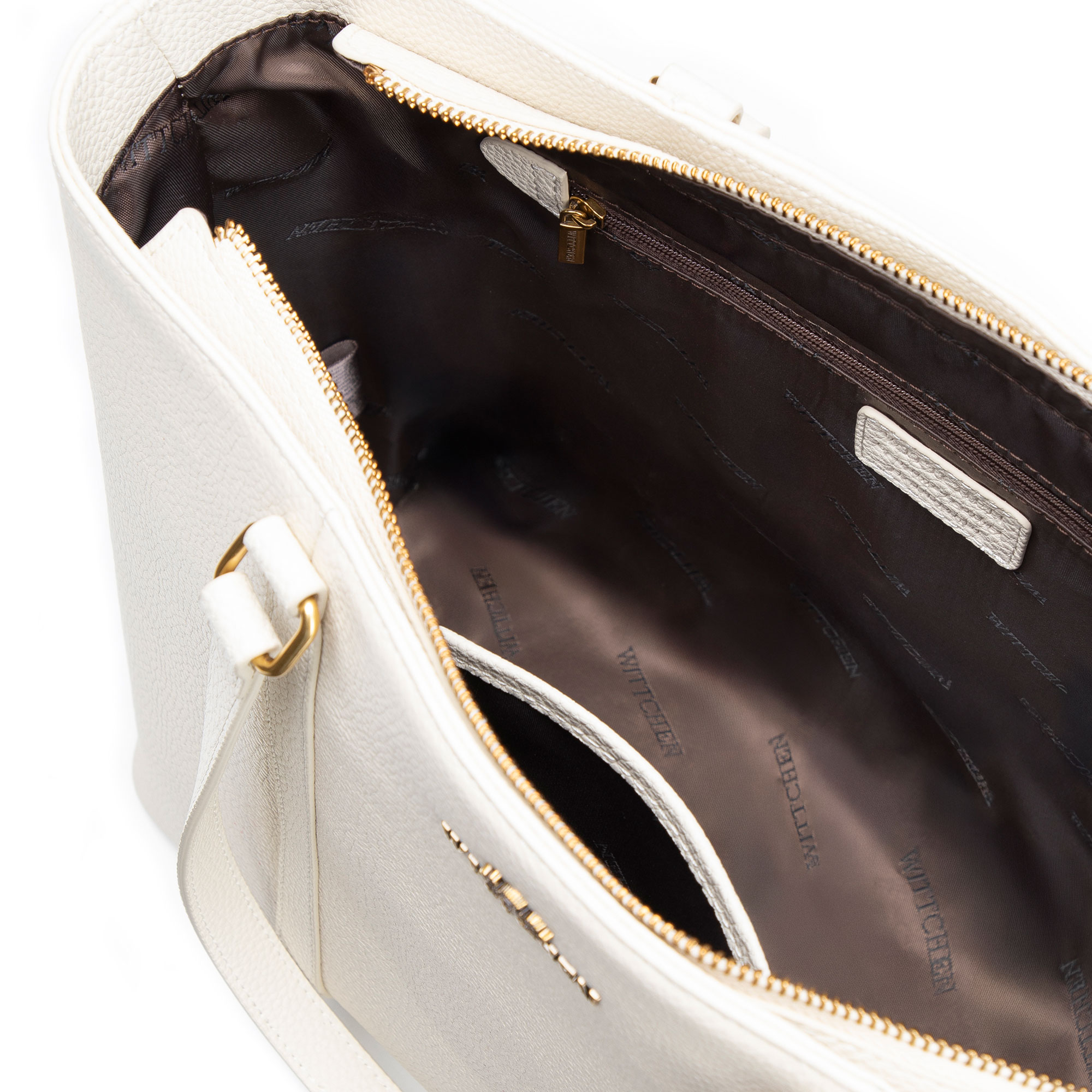 Elegantná dámska shopper kabelka z prírodnej kože krémová 102-4E-209-0, Vyberte variant krémová