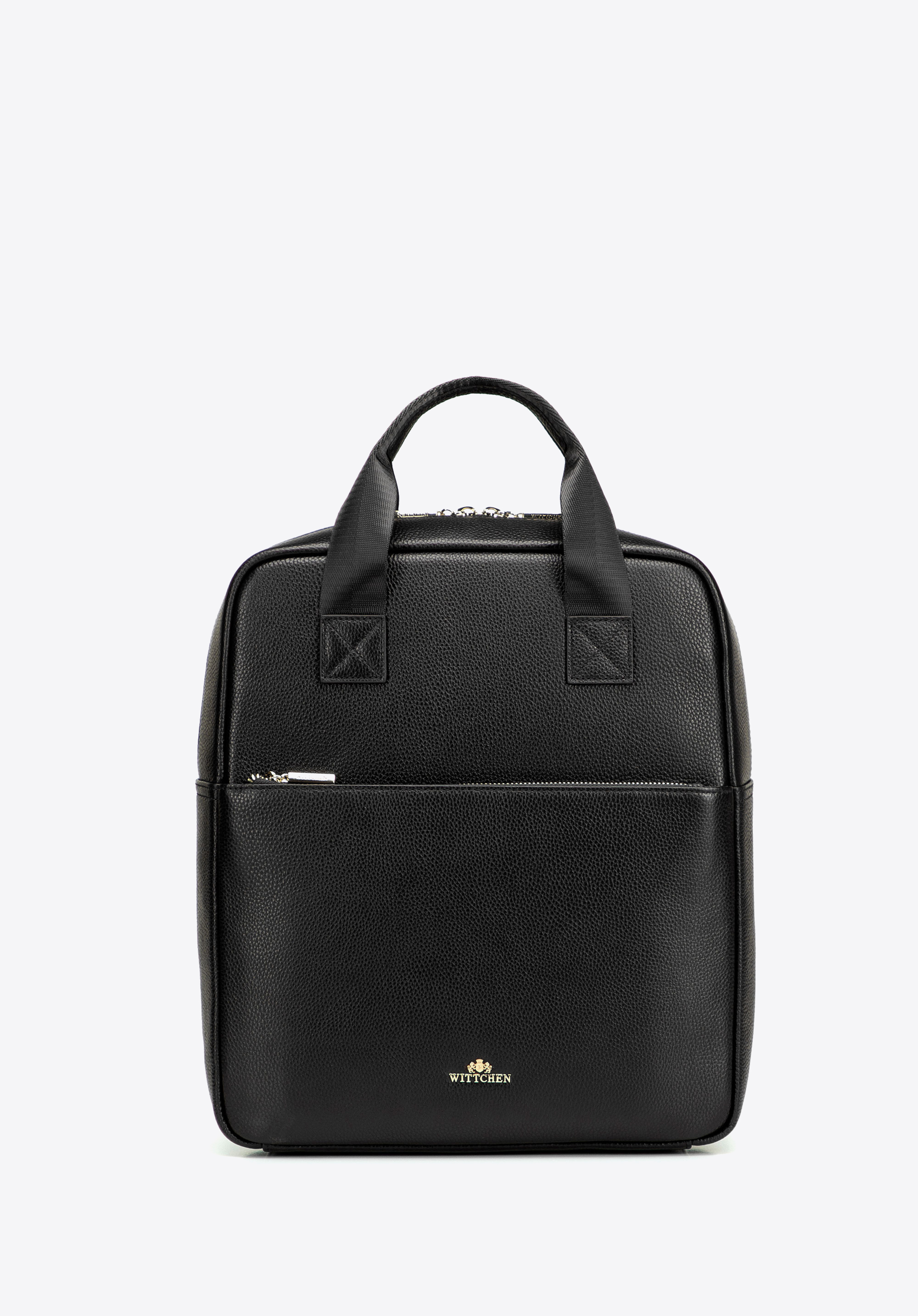 Elegancki plecak damski ze skóry naturalnej na laptopa 15", czarny, 103-4E-624-1, Zdjęcie 1