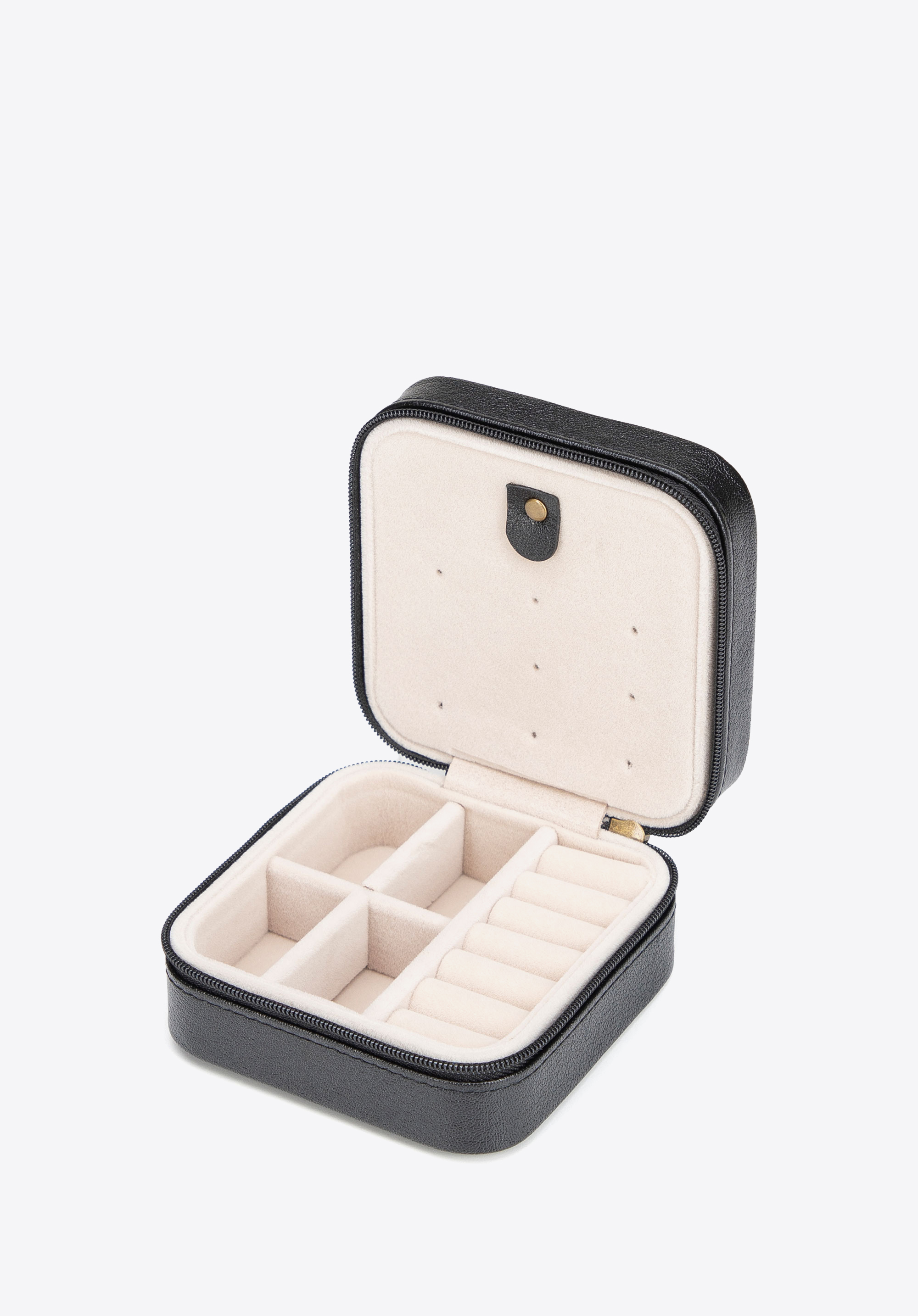 Etui na biżuterię ze skóry lakierowanej, czarny, 25-2-300-1, Zdjęcie 1