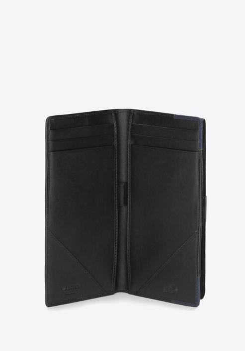 Leather document case with logo detail, black-navy blue, 26-2-088-19, Photo 3