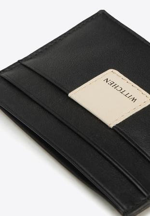 Leather document case with logo detail, black-beige, 26-2-918-19, Photo 1