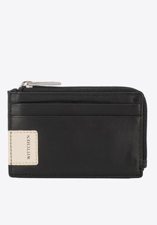 Zipped credit card case with logo detail, black-beige, 26-2-090-19, Photo 1