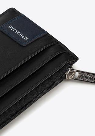 Zipped credit card case with logo detail, black-navy blue, 26-2-090-17, Photo 1