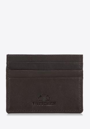 Leather credit card holder, dark brown, 98-2-002-4, Photo 1