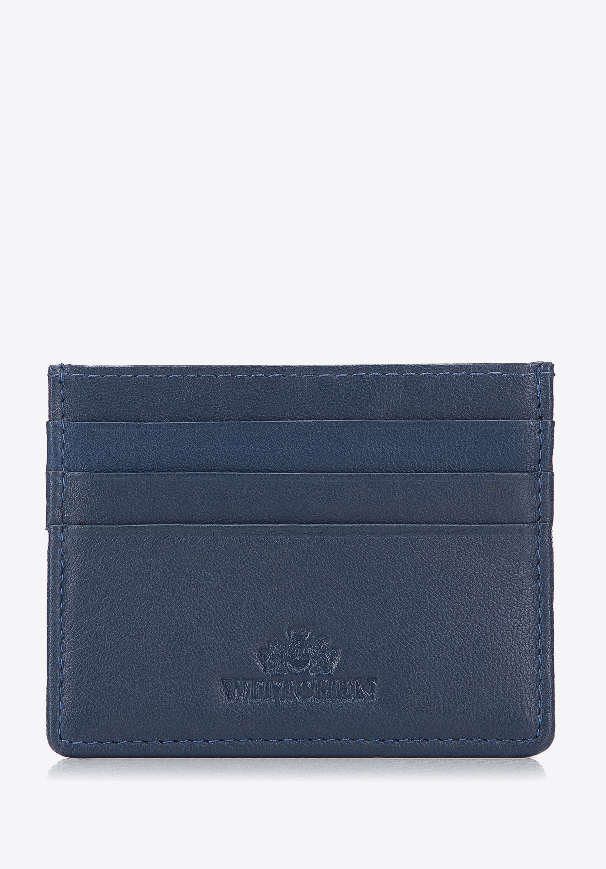 Etui na karty kredytowe skórzane klasyczne, ciemnoniebieski, 98-2-002-BB, Zdjęcie 1