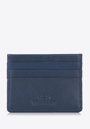 Etui na karty kredytowe skórzane klasyczne, ciemnoniebieski, 98-2-002-BB, Zdjęcie 1