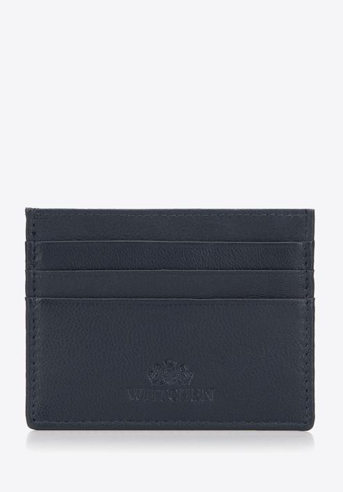 Leather credit card holder, dark navy blue, 98-2-002-44, Photo 1