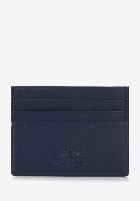 Leather credit card holder, navy blue, 98-2-002-B, Photo 1