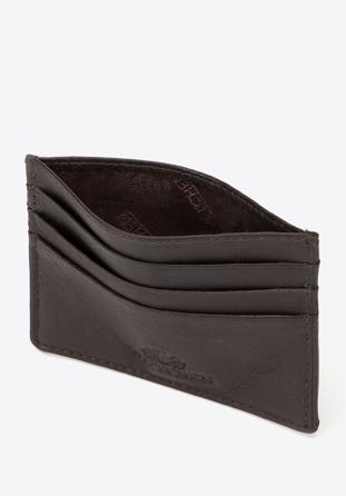 Leather credit card holder, dark brown, 98-2-002-4, Photo 1