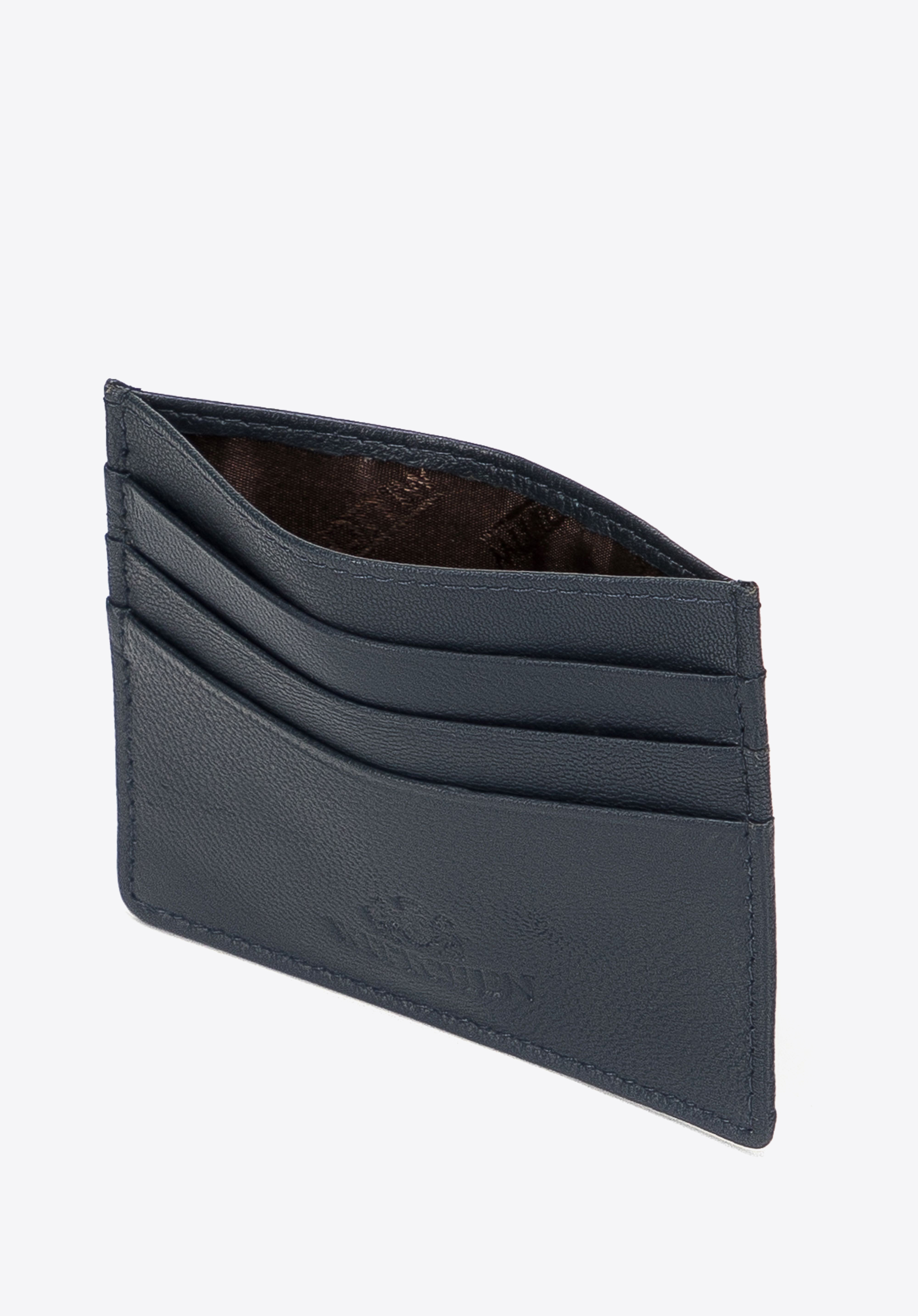 Etui na karty kredytowe skórzane klasyczne, ciemny granat, 98-2-002-N, Zdjęcie 1