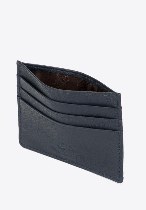 Leather credit card holder, dark navy blue, 98-2-002-B, Photo 2