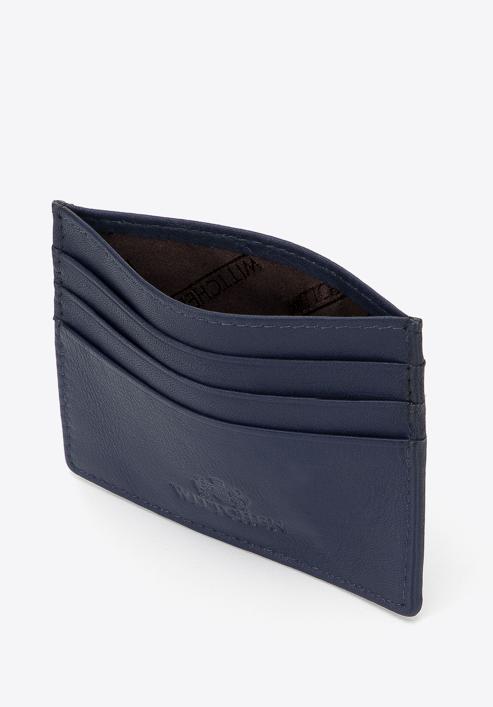 Leather credit card holder, navy blue, 98-2-002-B, Photo 2