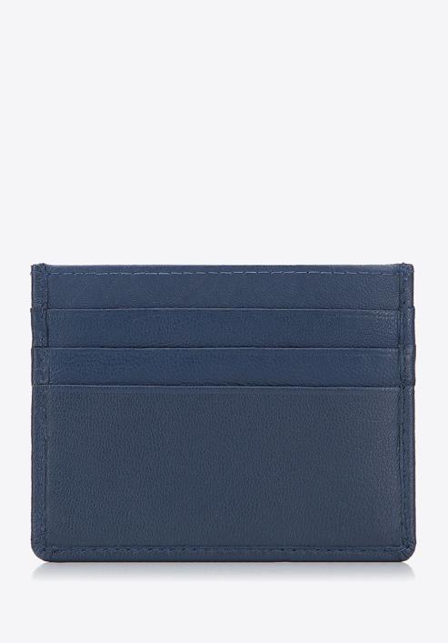 Etui na karty kredytowe skórzane klasyczne, ciemnoniebieski, 98-2-002-11, Zdjęcie 3