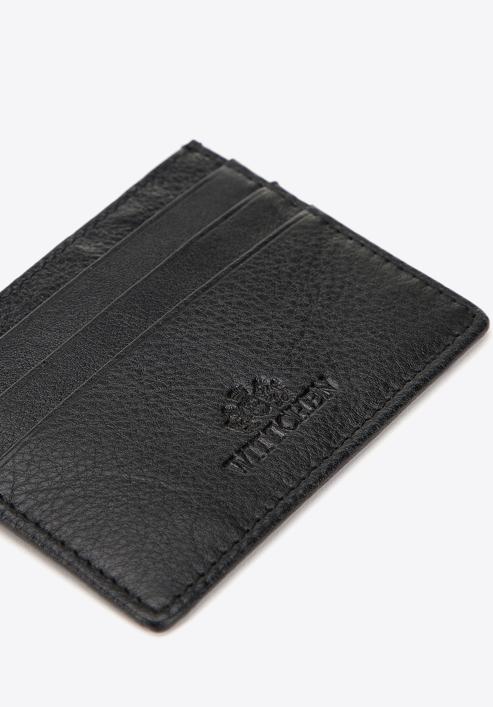 Leather credit card holder, black-graphite, 98-2-002-11, Photo 4