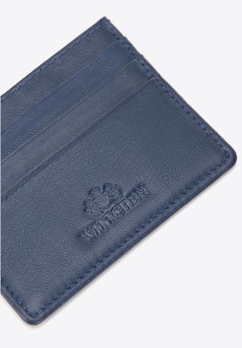 Etui na karty kredytowe skórzane klasyczne, ciemnoniebieski, 98-2-002-11, Zdjęcie 4