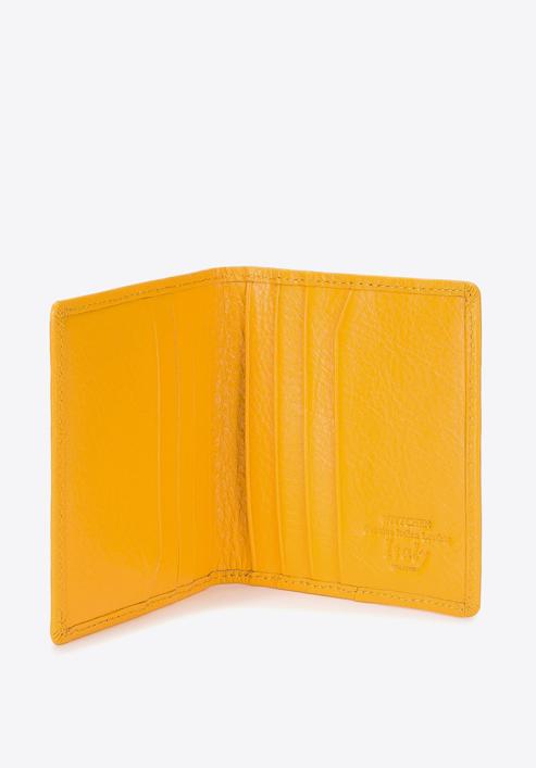 Etui na karty skórzane klasyczne, żółty, 21-2-291-1L, Zdjęcie 3