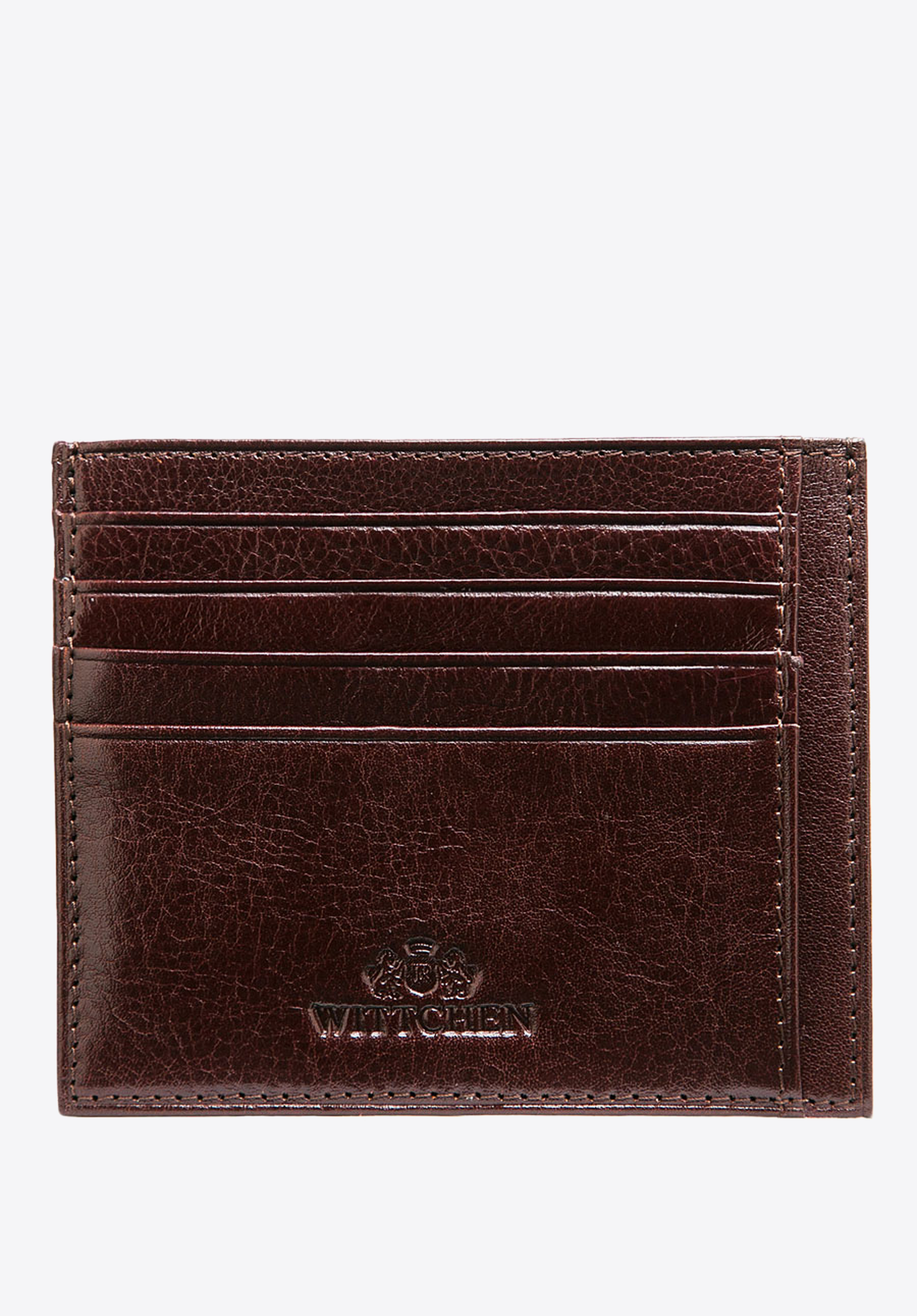 Etui na karty skórzane minimalistyczne, brązowy, 21-2-030-44, Zdjęcie 1