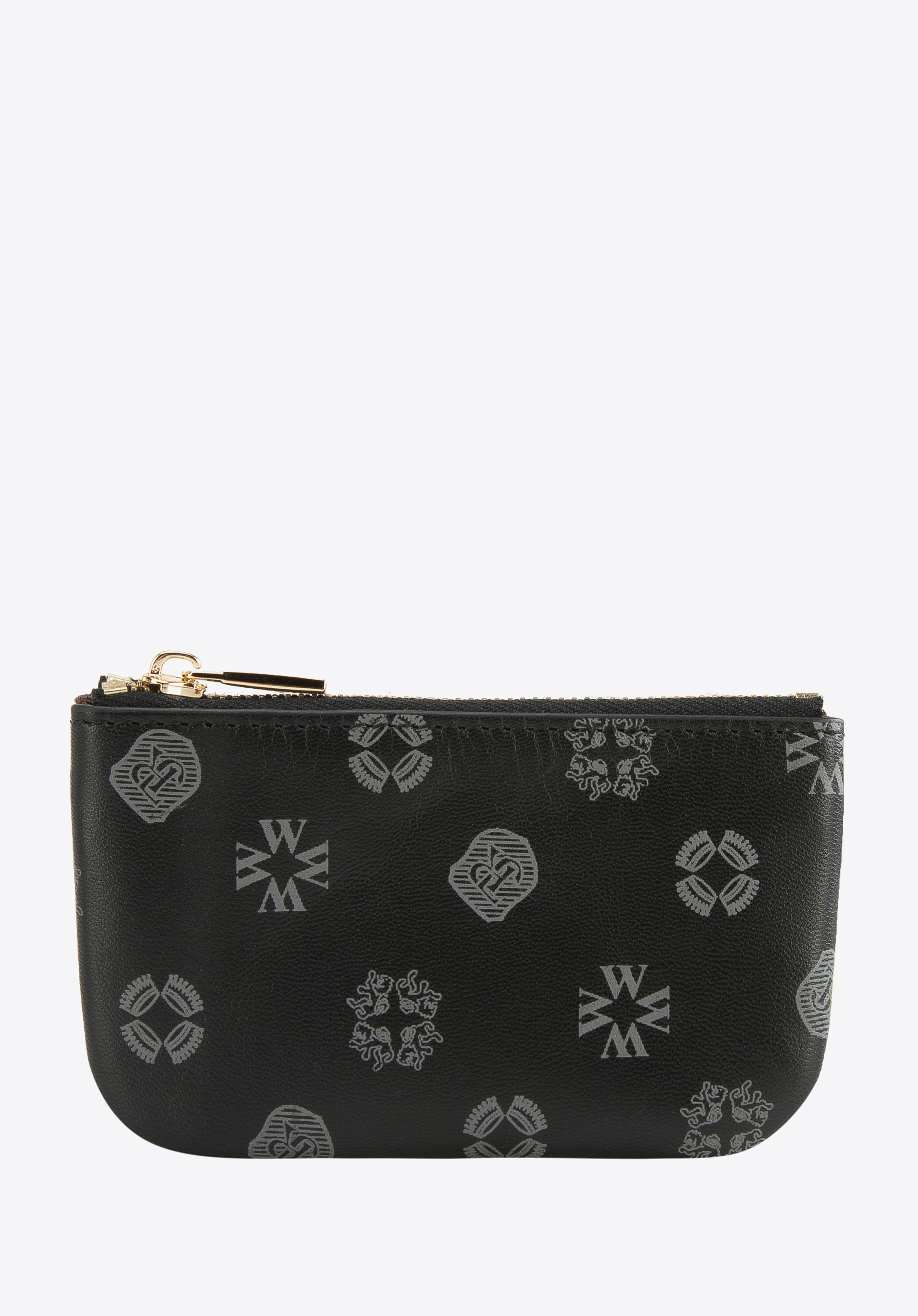 Etui na klucze skórzane w monogram, czarny, 34-2-001-1B, Zdjęcie 1