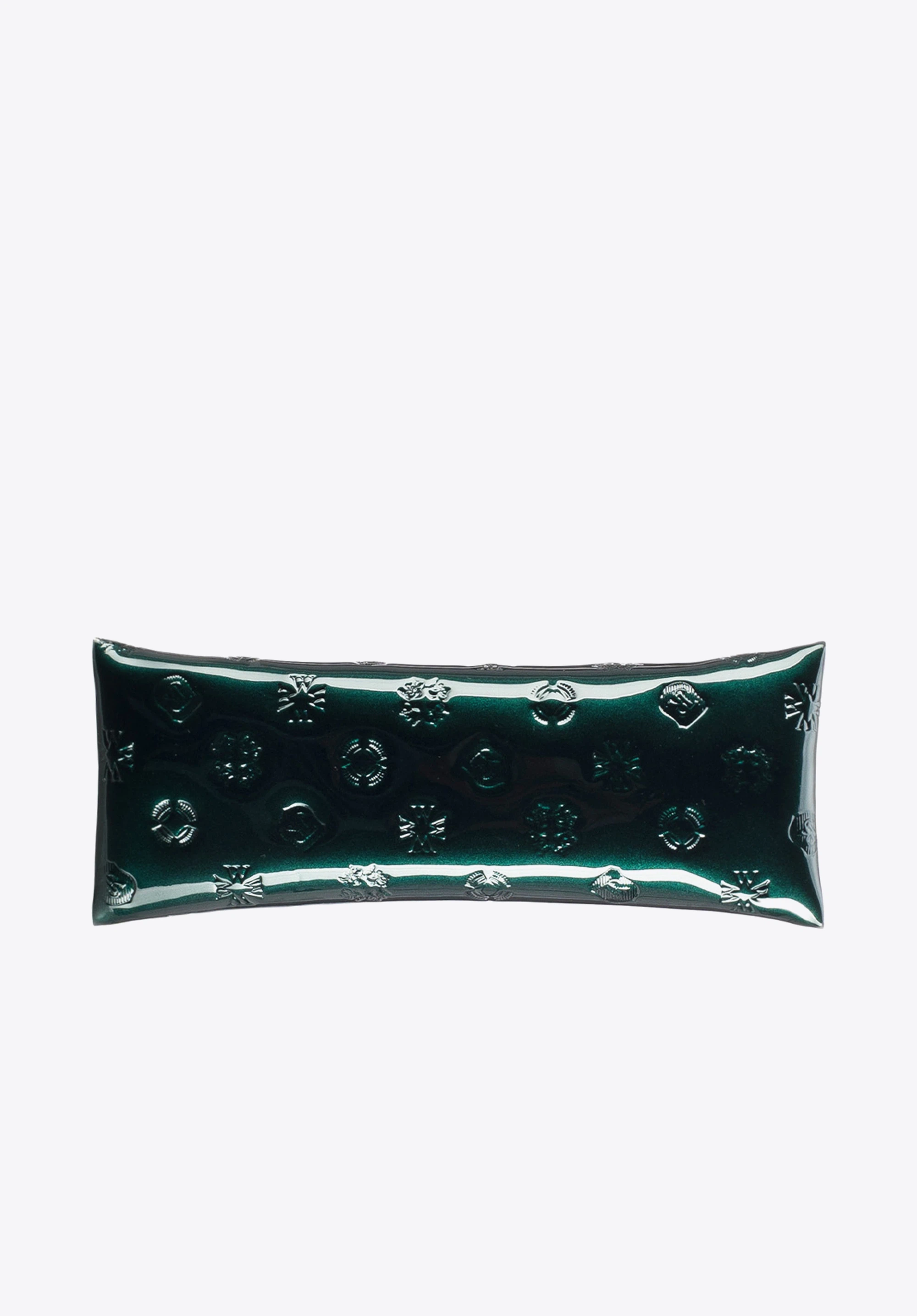 Etui na klucze ze skóry lakierowanej z monogramem, zielony, 34-2-135-0S, Zdjęcie 1