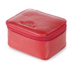 Kosmetyczka skórzana pudełkowa, czerwony, 21-2-034-3, Zdjęcie 1