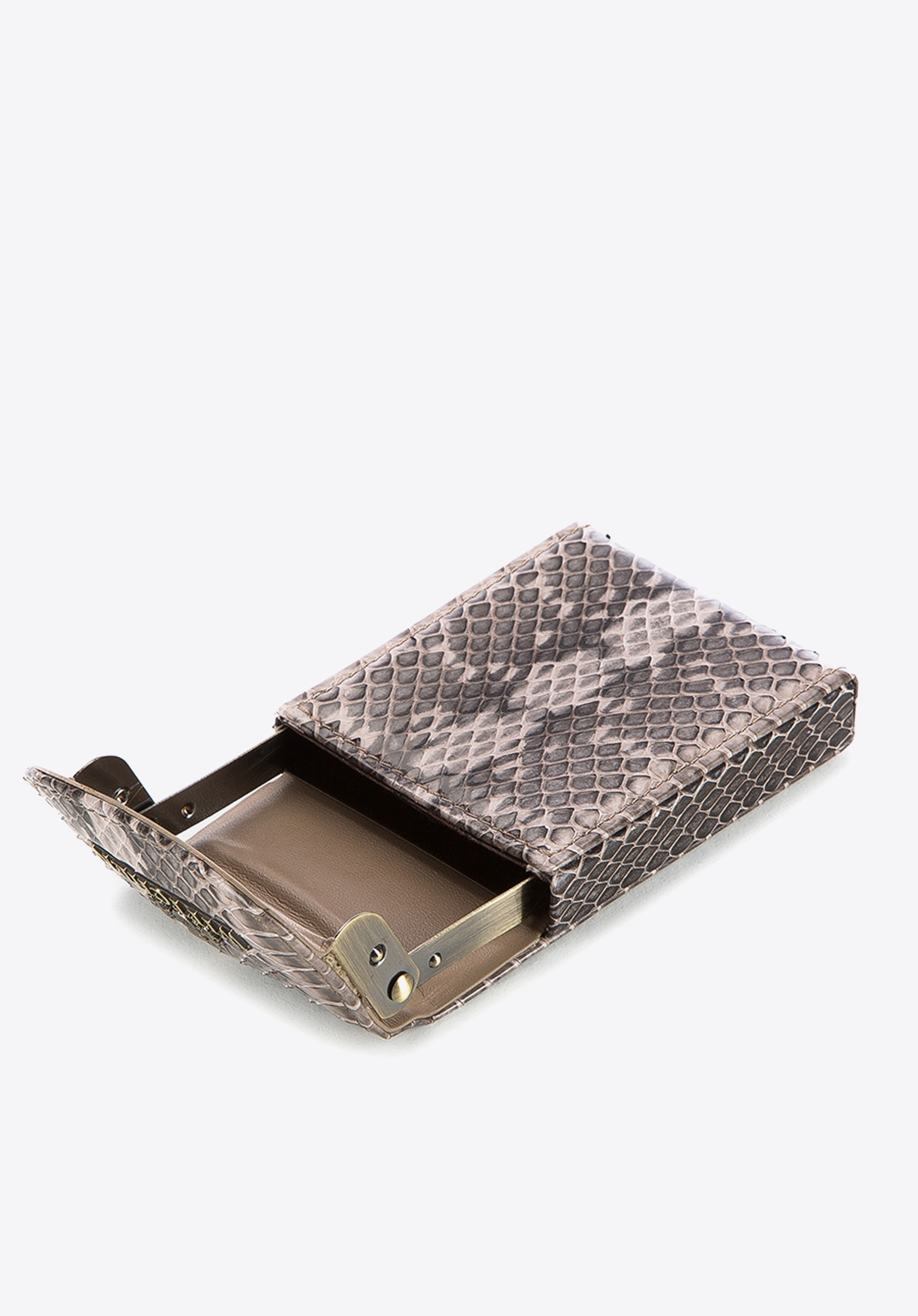 Etui na wizytówki, beżowo-brązowy, 19-2-151-B, Zdjęcie 1