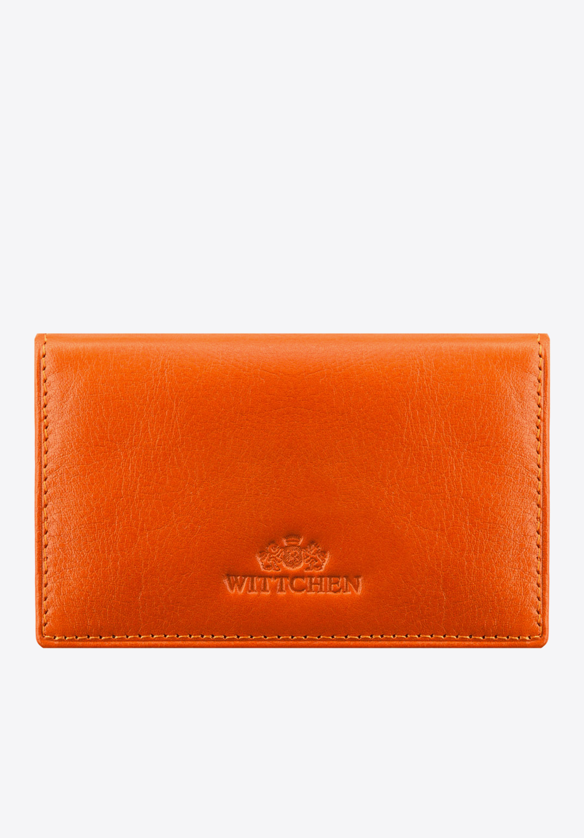 Leather business card holder, orange, 21-2-052-6, Photo 1