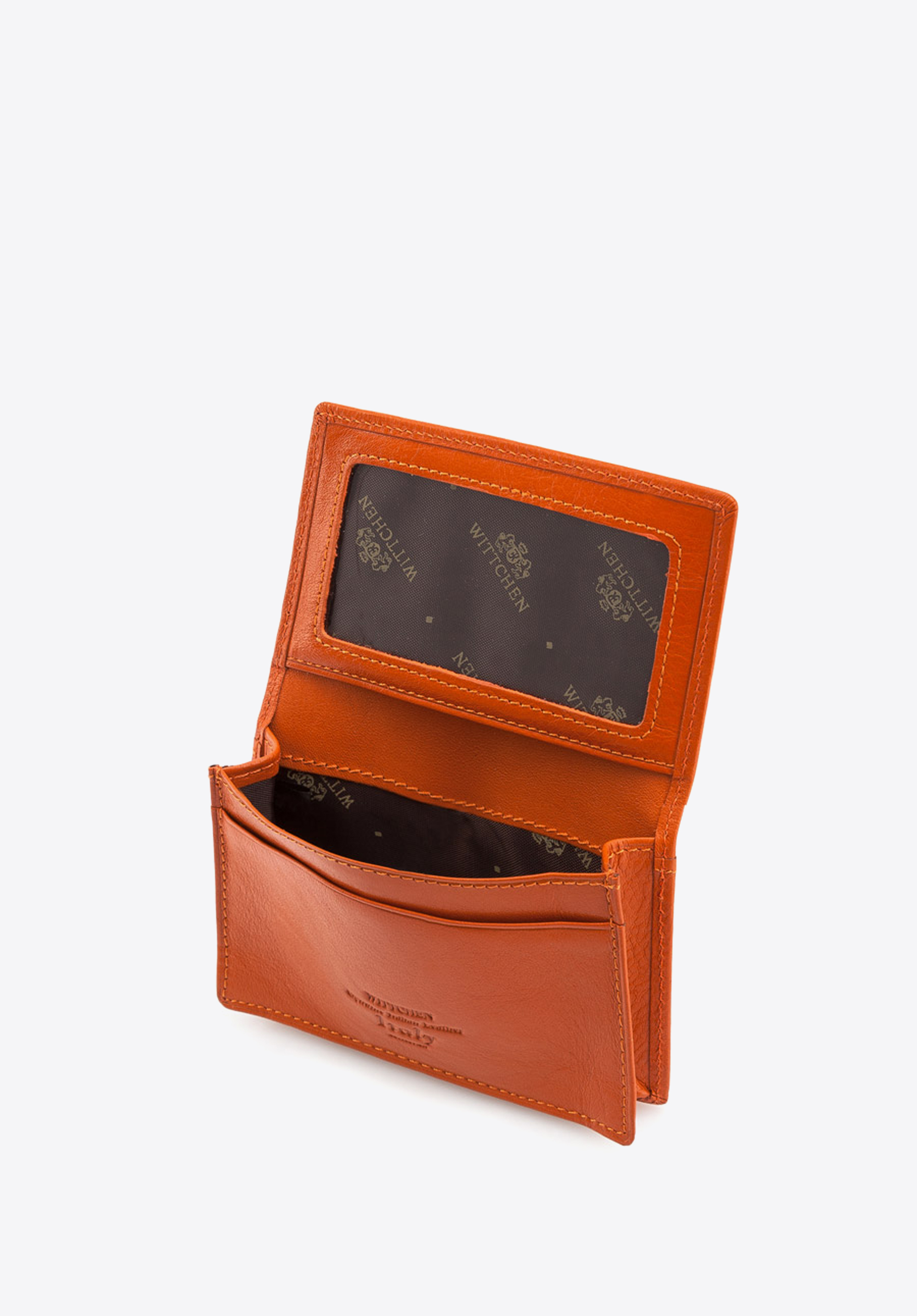 Leather business card holder, orange, 21-2-052-6, Photo 1