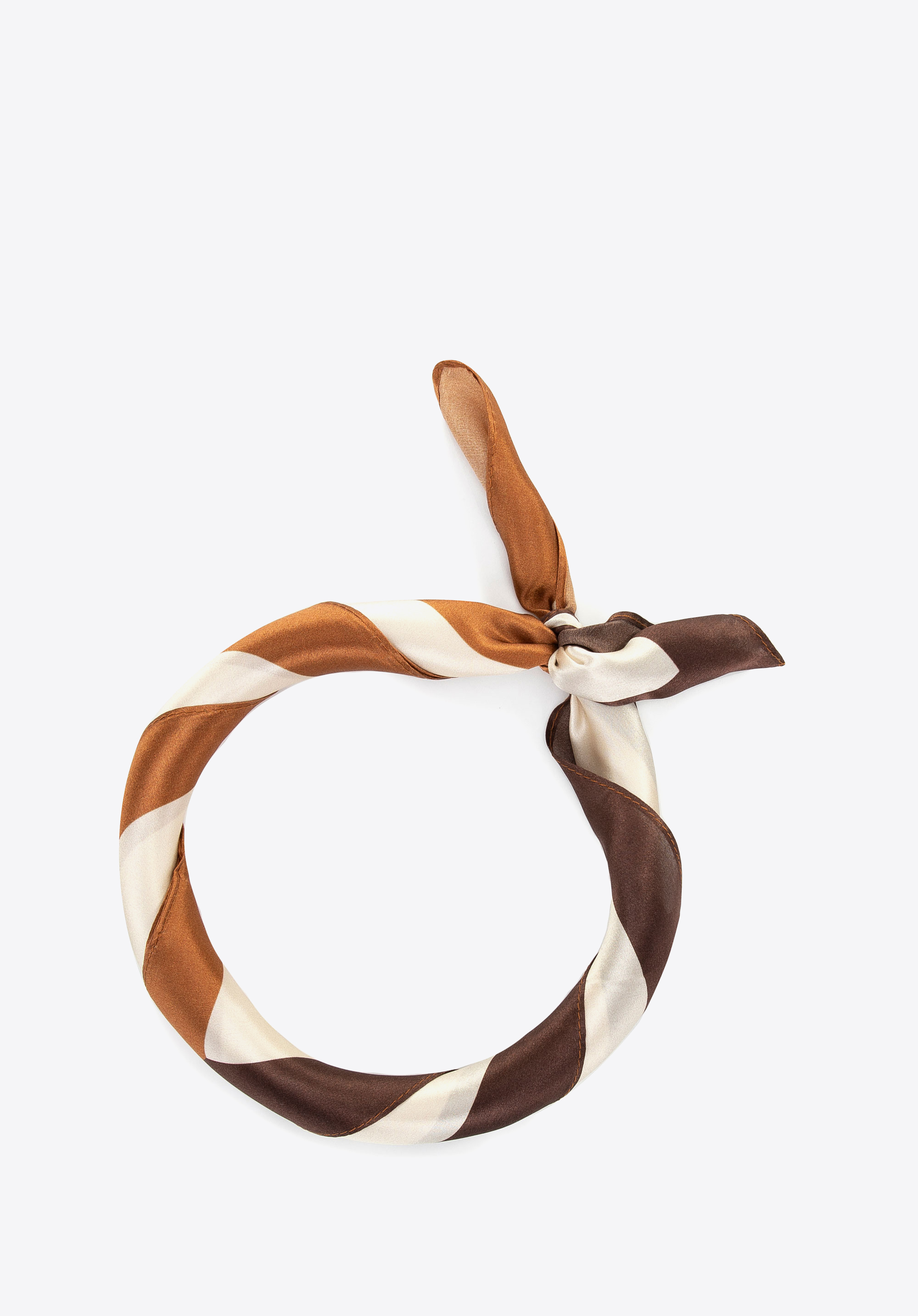 Patterned silk neckerchief, brown-cream, 100-7D-S20-X20, Photo 1