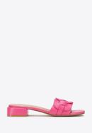 Braided sandals with low heel, pink, 98-DP-201-1-39, Photo 1